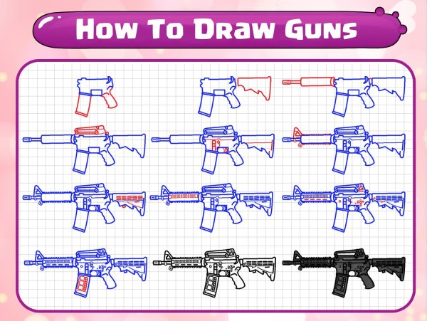 Оружие для срисовки карандашом