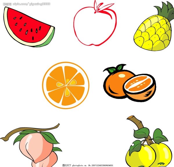 Фрукты срисовать легкие
