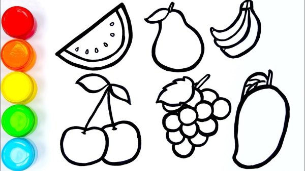 Фрукты для рисования детям