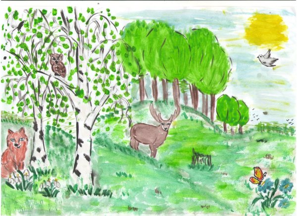 Рисунок на тему лес