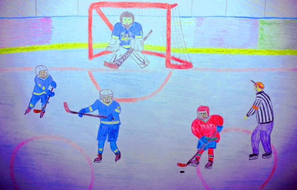 Раскраска игра в хоккей