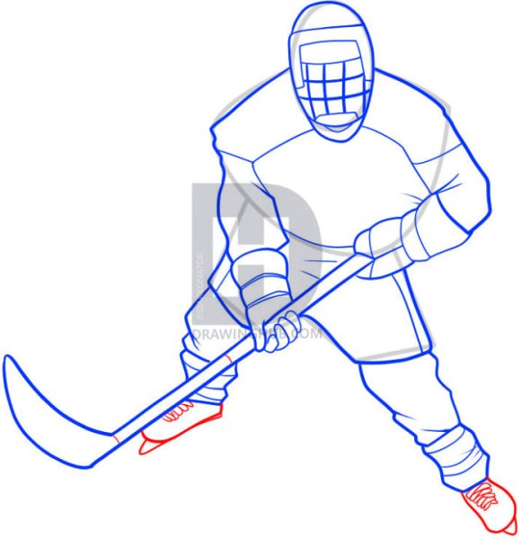 Разукрашка вратарь хоккей