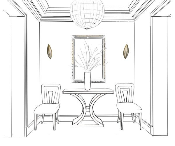 Рисование интерьера комнаты