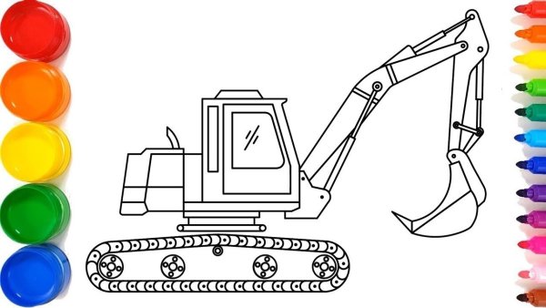 Нарисовать экскаватор поэтапно