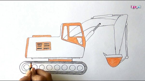 Экскаватор и самосвал раскраска