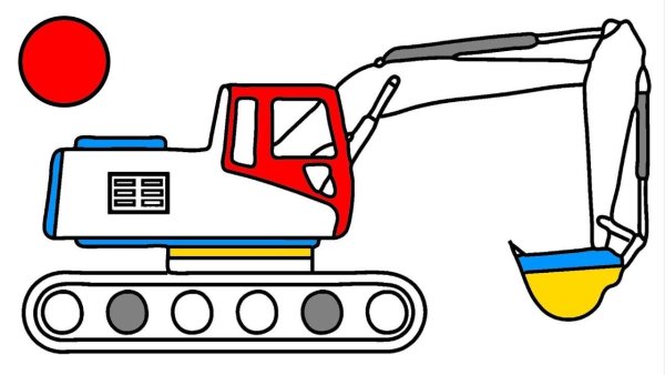 Экскаватор рисунок легкий
