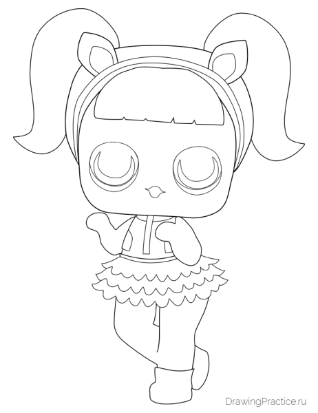 Кукла ЛОЛ срисовать