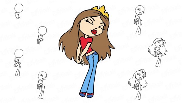 Рисунок куклы карандашом для срисовки