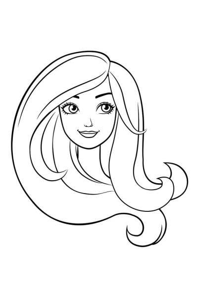 Раскраска Барби портрет