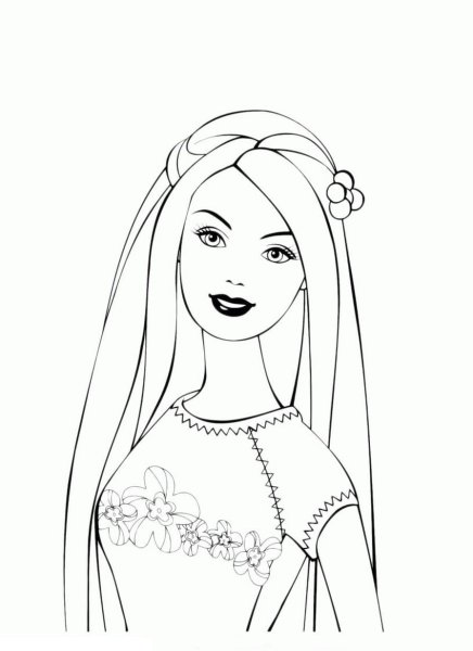 Кукла Барби раскраска