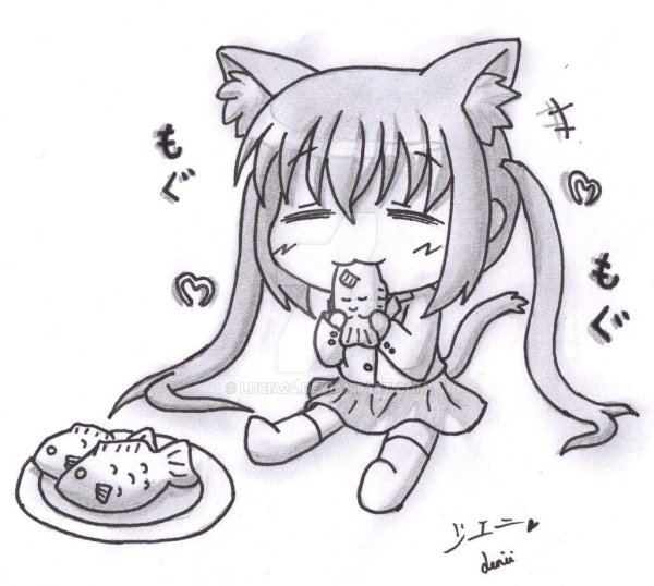 Чиби карандашом