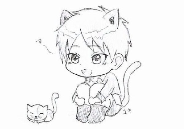 Маленькие аниме карандашом