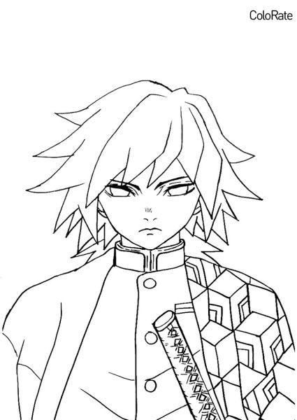 Клинок рассекающий демонов раскраска Ренгоку