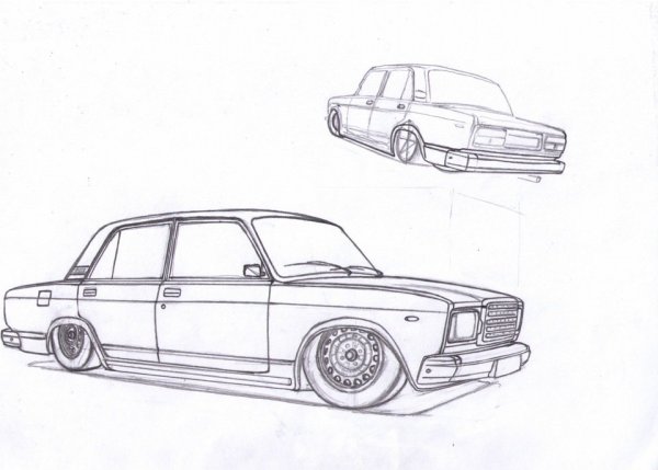 ВАЗ 2106 рисунок сбоку