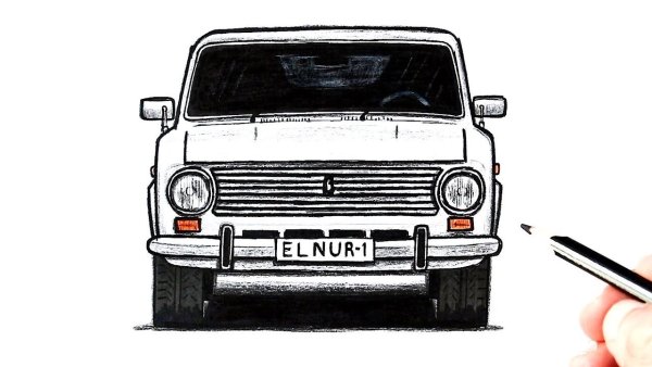 ВАЗ 2106 спереди карандашом