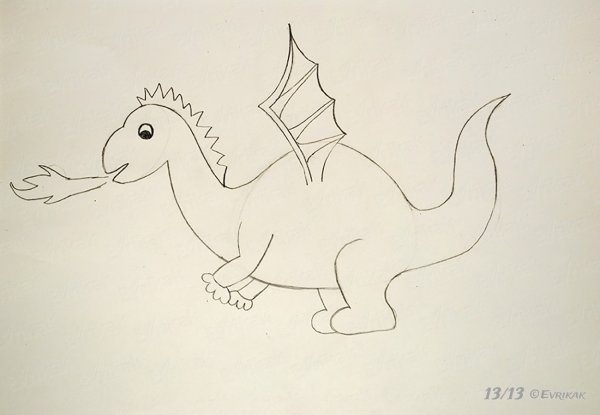 Дракон для рисования для детей