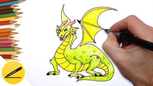 Дракон для рисования для детей