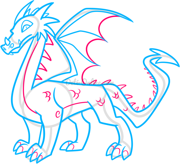 Дракон для рисования для детей