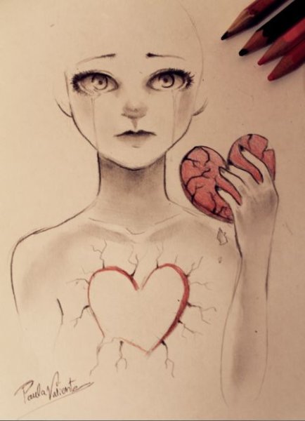 Рисунок разбитого сердца