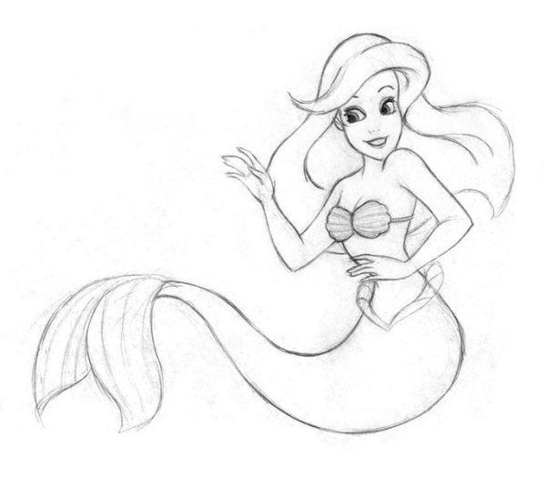 Русалочка Ариэль пошагово
