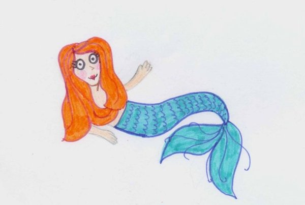 Русалочка рисунок для детей легкие