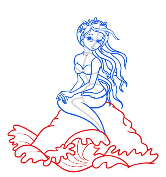 Нарисовать русалку