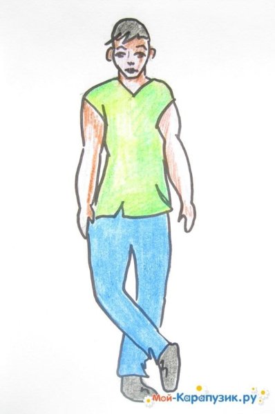 Человек карандашом в полный рост