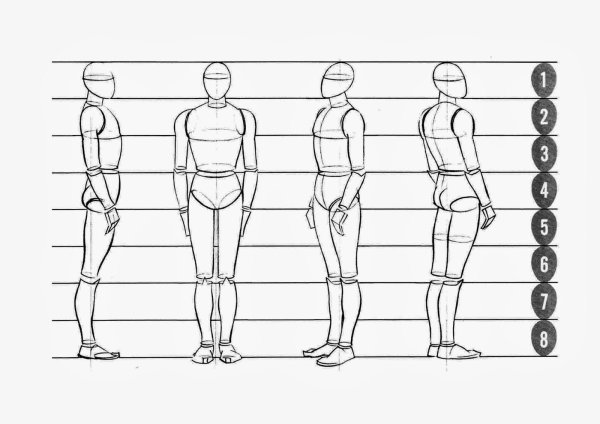 Рисунок человека в полный рост карандашом