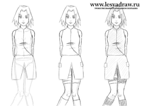 Выполнение наброска фигуры человека с натуры