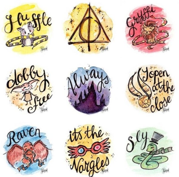 Мини рисунки на тему Гарри п