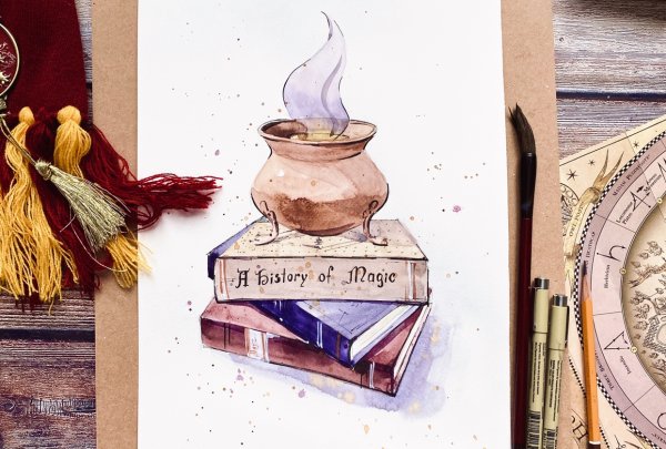 Марафон акварель Гарри Поттер