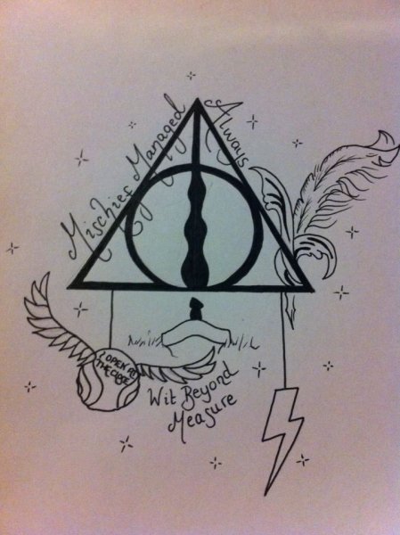 Рисунок на тему Гарри Поттер легкий