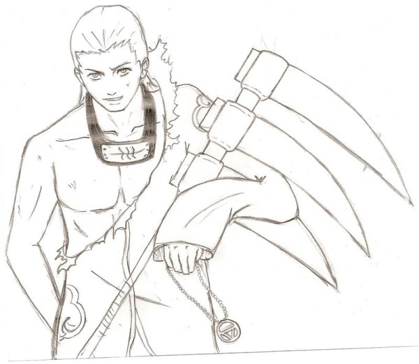 Раскраски аниме Наруто Акацуки Хидан