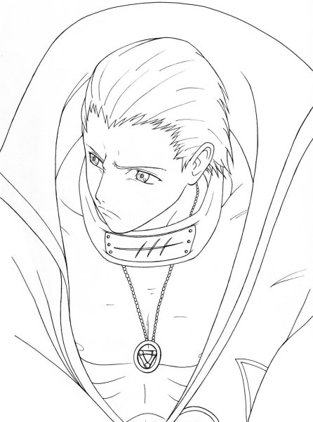 Раскраски Наруто Акацуки Хидан