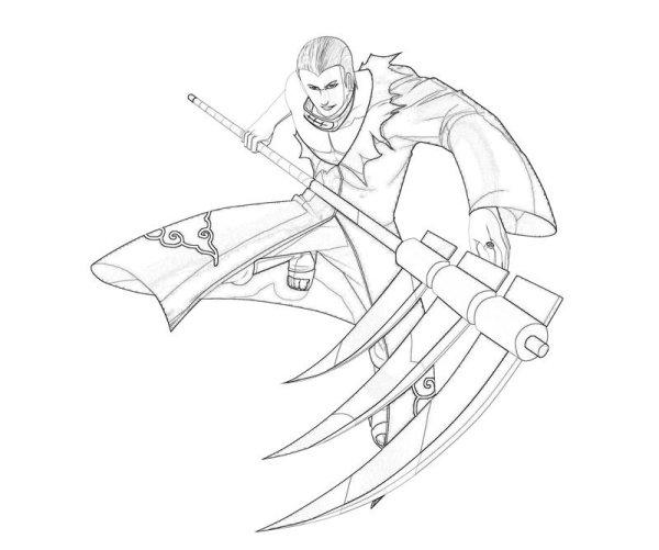 Раскраски Наруто Хидан