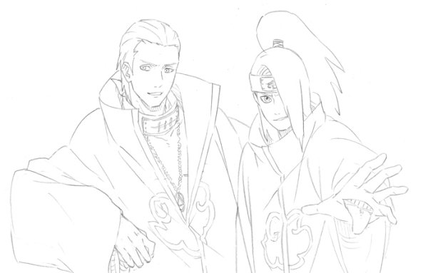 Раскраски Наруто Хидан