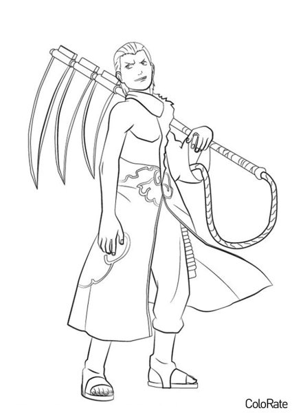 Раскраски аниме Наруто Хидан