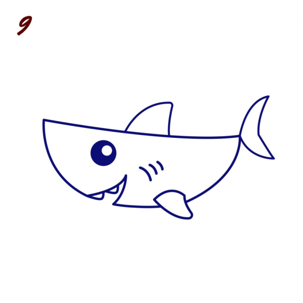 Cute Shark drawing easy