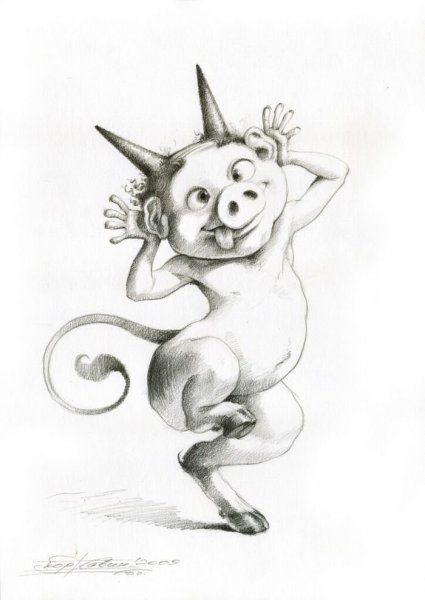 Рисунки для срисовки дьявол