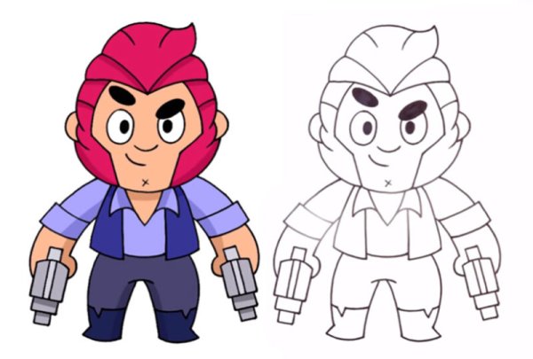 Рисунок персонажей из БРАВЛ старса