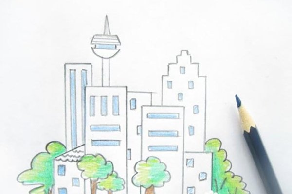 Город будущего карандашом