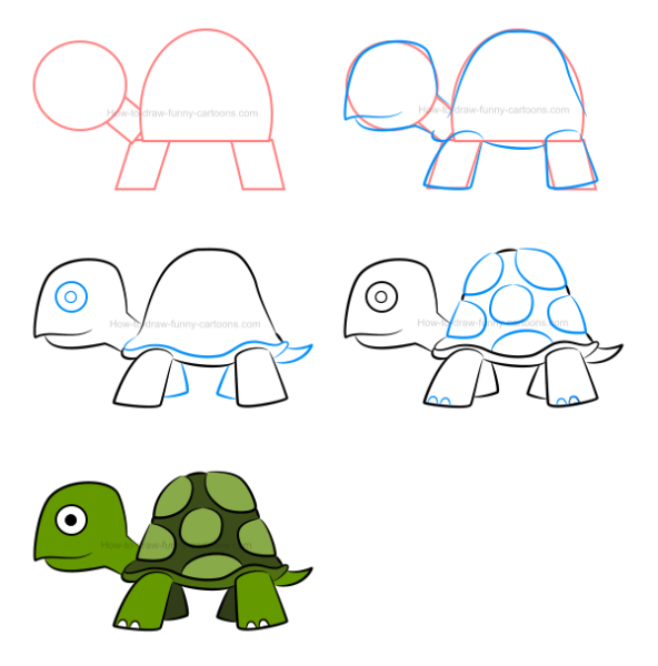 Черепашка рисунок простой