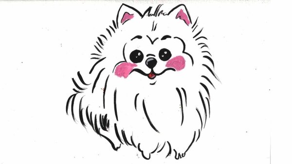 Трафарет шпица мультяшного