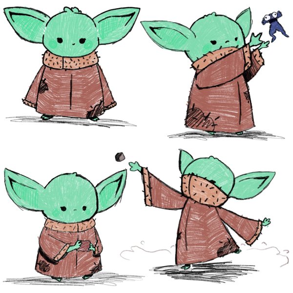 Малыш йода нарисовать