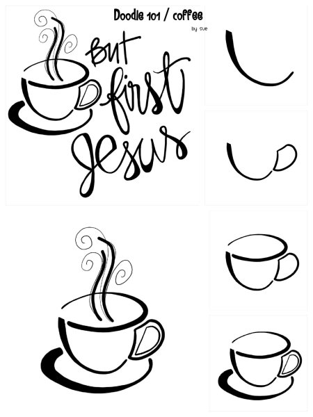 Легкие рисунки нарисованные кофе