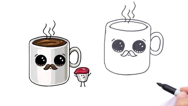 Кружка кофе карандашом
