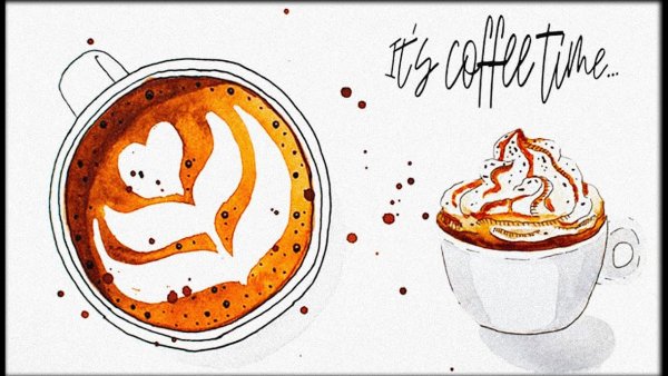 Кофе раскраска для детей