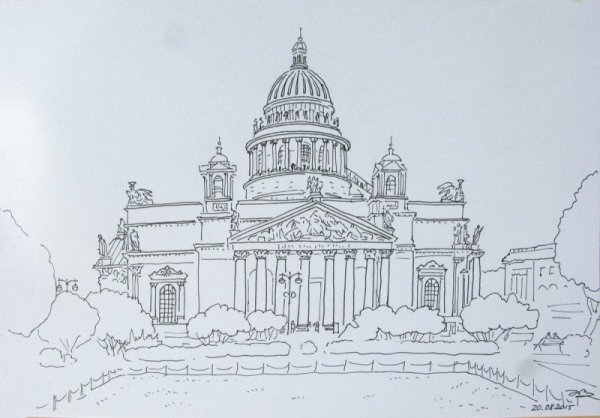 Питер Исаакиевский собор рисунок