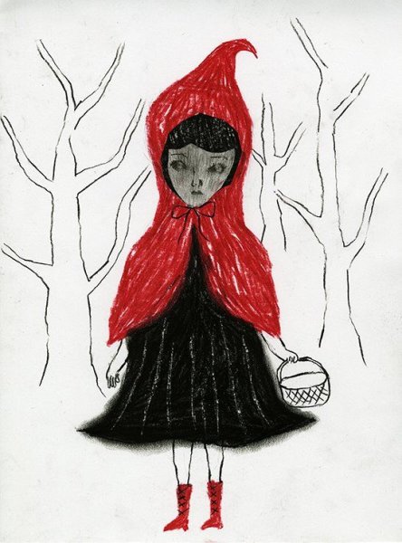 Красная шапочка для срисовки