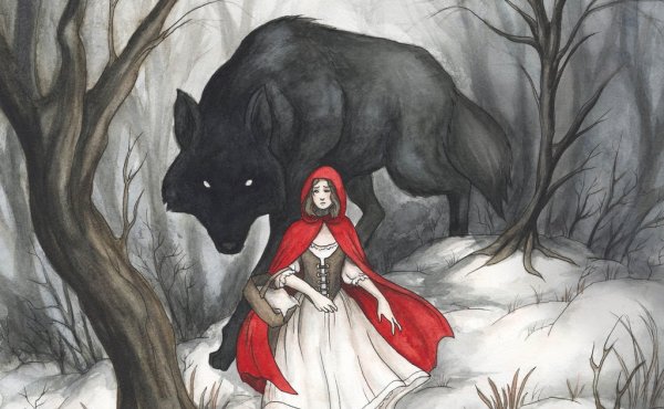 Красная шапочка для срисовки